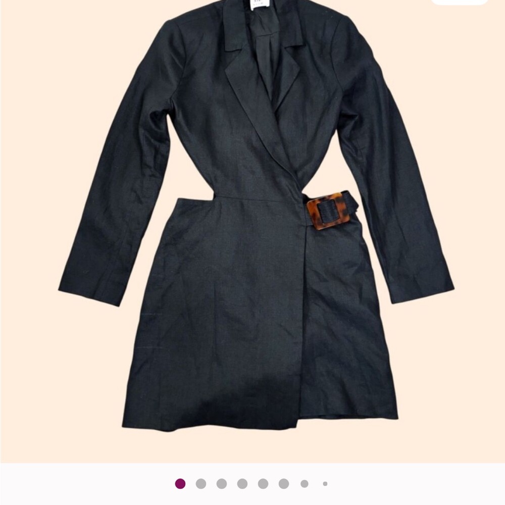 SIR the label Black Mini Dress with Brown Belt